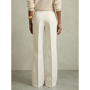 REISS PRIYA Twill High Rise Flared Trousers